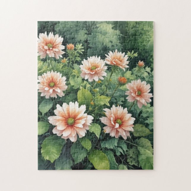 Flowers Greenery Elegant Watercolor Jigsaw Puzzle (Vertical)
