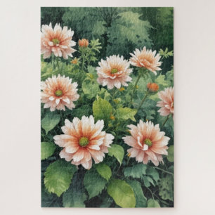 Flowers Greenery Elegant Watercolor Jigsaw Puzzle