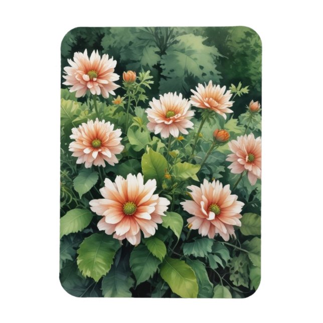 Flowers Greenery Elegant Watercolor Magnet (Vertical)