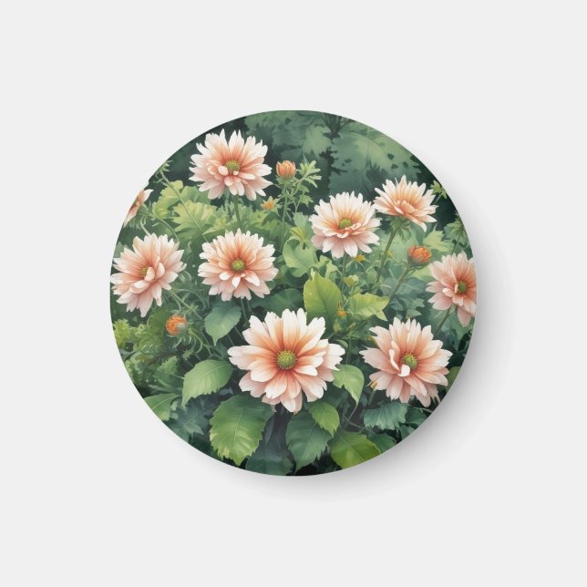 Flowers Greenery Elegant Watercolor Magnet (Front)