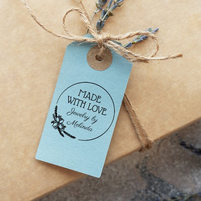 Flowers & Greenery Made With Love Rubber Stamp (Creator Uploaded)