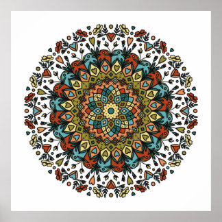 Flowers grow from the heart Mandala Poster
