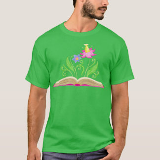 Flowers Growing From Book Beautiful Stickers T-Shirt