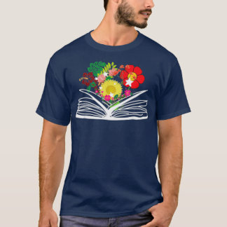 flowers growing from book funny T-Shirt