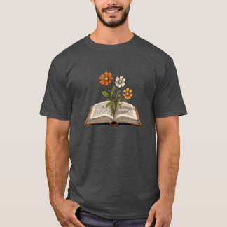 Flowers Growing Out Of Book T-Shirt
