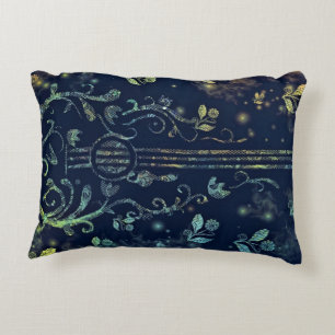 Flowers Guitar Art Accent Pillow