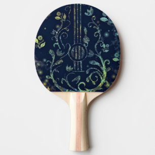Flowers Guitar Art - Romantic Melody Ping Pong Paddle