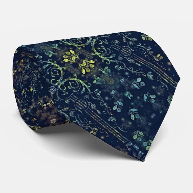 Flowers Guitar Neck Tie (Rolled)