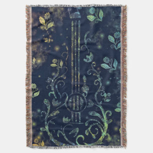 Flowers Guitar Throw Blanket 