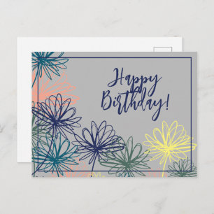 Flowers Happy Birthday Postcard