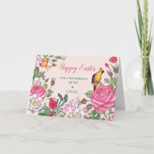 Flowers Happy Easter Aunt and Uncle Holiday Card