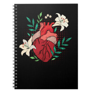 Flowers Heart Gardening Cardiologist Notebook