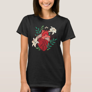 Flowers Heart Gardening Cardiologist T-Shirt