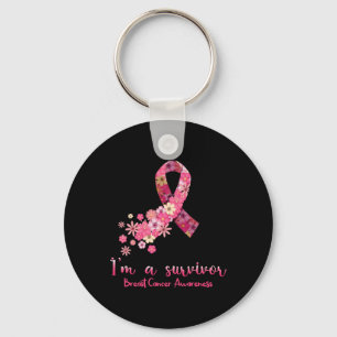 Flowers Heart I'm A Survivor Breast Cancer Awarene Key Ring