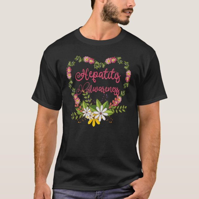 Flowers Heart National Hepatitis Awareness Day App T-Shirt (Front)