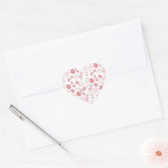 Flowers Heart Sticker (Envelope)