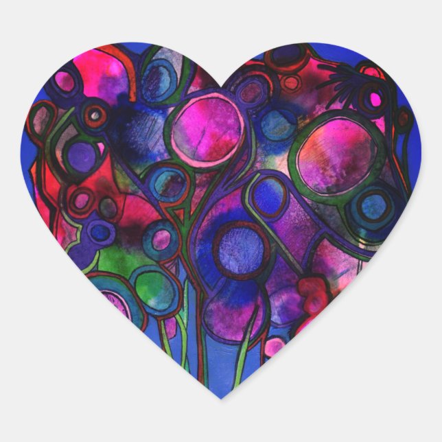 Flowers Heart Sticker (Front)