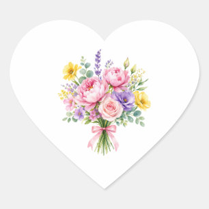 Flowers Heart Sticker