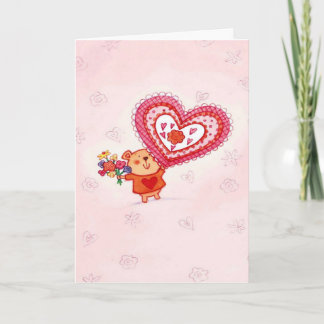 Flowers & Heart - Valentine Greeting Card