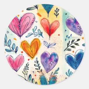 Flowers hearth classic round sticker