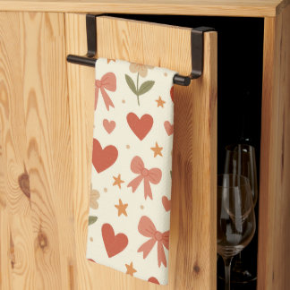 Flowers Hearts & Cute Bows - Kitchen Towel