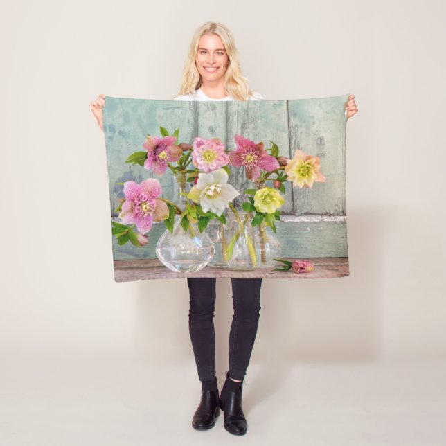 Flowers | Hellebores in Vases Fleece Blanket (In Situ)