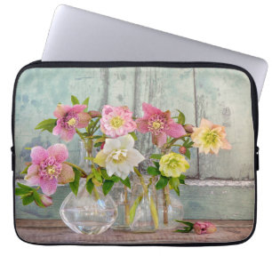 Flowers Hellebores in Vases Laptop Sleeve