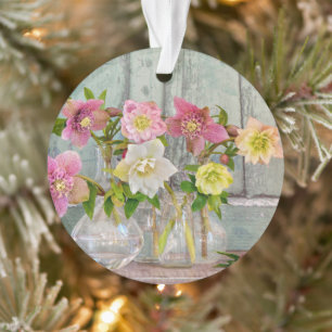 Flowers Hellebores in Vases Ornament