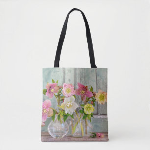 Flowers Hellebores in Vases Tote Bag