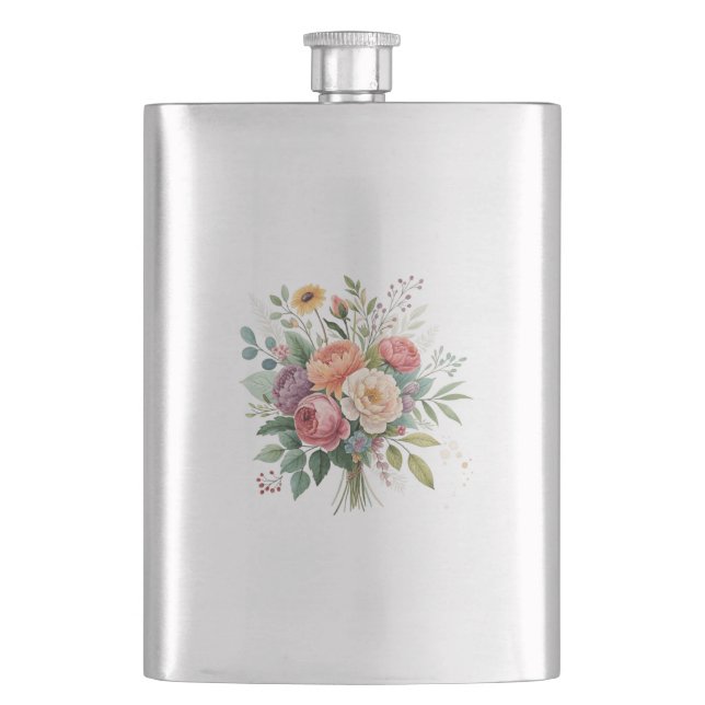 Flowers Hip Flask (Front)