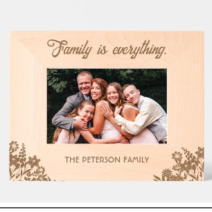 Flowers Housewarming Names Engraved Wood Frame 