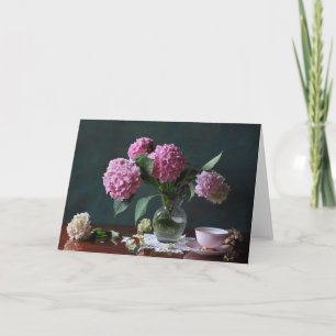 Flowers   Hydrangeas in Vase Card