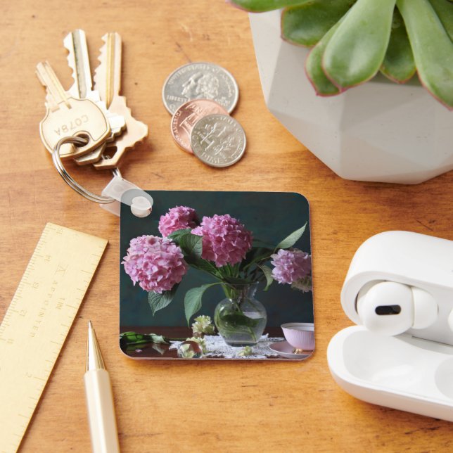 Flowers | Hydrangeas in Vase Key Ring (Desk)