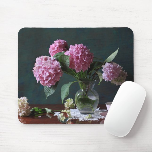 Flowers | Hydrangeas in Vase Mouse Pad (With Mouse)