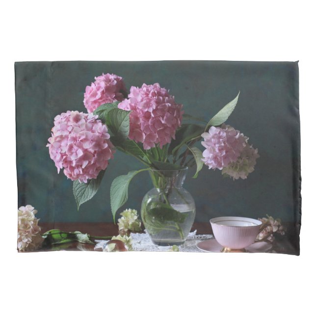 Flowers | Hydrangeas in Vase Pillowcase (Front)