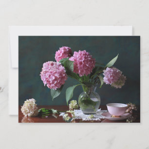 Flowers   Hydrangeas in Vase Thank You Card