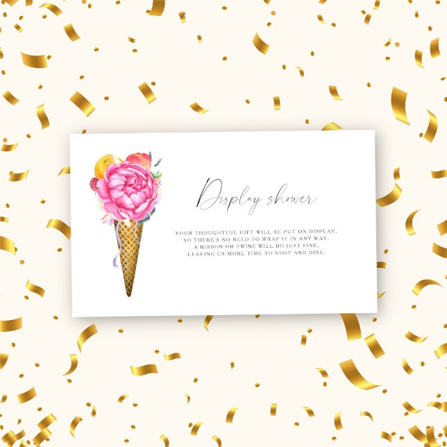 Flowers ice cream - Display shower Enclosure Card (Creator Uploaded)