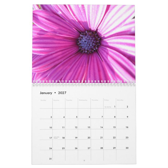 Flowers II - A 2014 Calendar (Jan 2027)