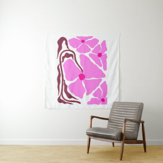 Flowers Illustration Artwork Tapestry