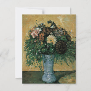 Flowers in a Blue Vase by Paul Cezanne Vintage Art