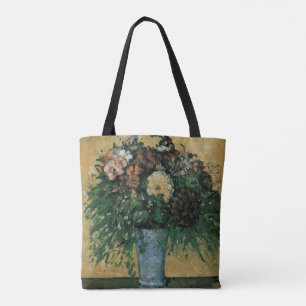 Flowers in a Blue Vase by Paul Cezanne Vintage Art Tote Bag