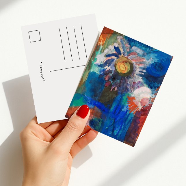 Flowers in a Blue Vase | Fritz Schaefler Postcard (Creator Uploaded)