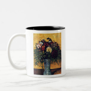 Flowers In a Blue Vase - Paul Cezanne - c1877 Two-Tone Coffee Mug