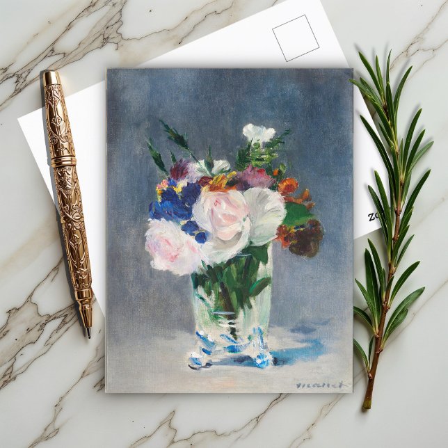 Flowers in a Crystal Vase by Edouard Manet Postcard (Creator Uploaded)
