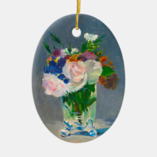 Flowers in a Crystal Vase by Manet Ornament