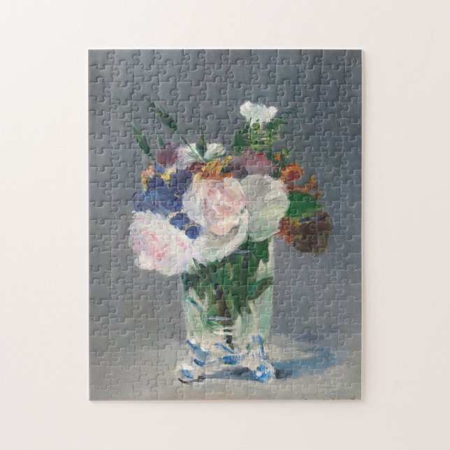 Flowers in a Crystal Vase Manet Impressionist Jigsaw Puzzle (Vertical)