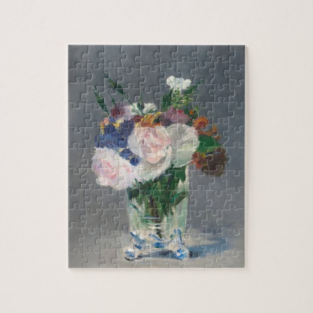 Flowers in a Crystal Vase Manet Impressionist Jigsaw Puzzle (Vertical)