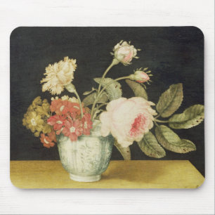 Flowers in a Delft Jar (oil on panel) Mouse Pad