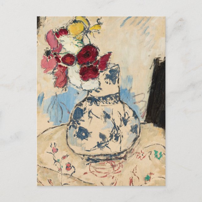 Flowers in a Flower Vase | Tadeusz Makowski Postcard (Front)