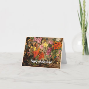 Flowers in a garden, Happy Birthday  Card